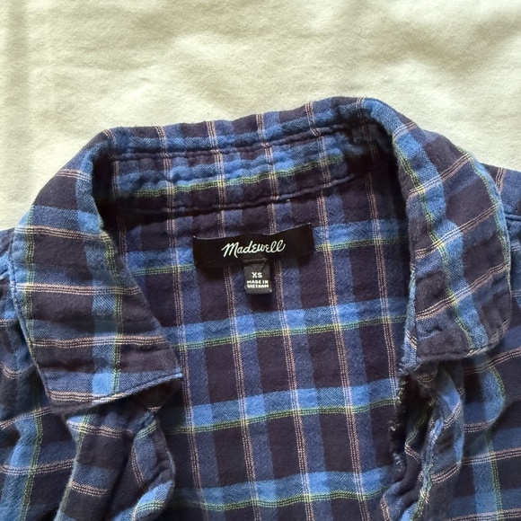 Madewell Blue Plaid Poplin Shirt - Picture 6 of 7